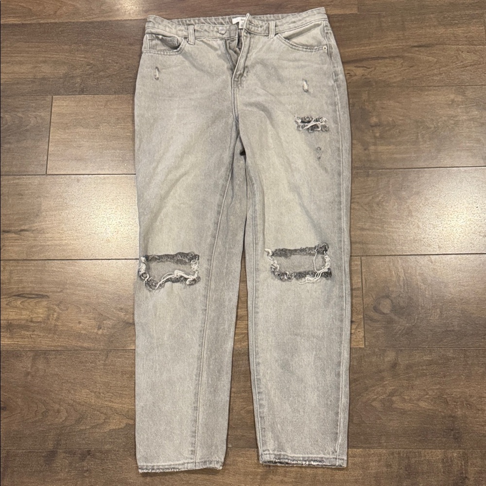 BP Light Gray Distressed Boyfriend Jeans
